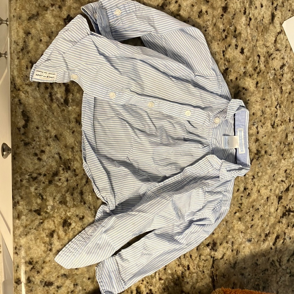 18 mo. Blue white stripe button down cotton shirt